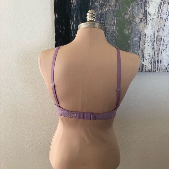 Victoria's Secret Dream Angels Lavender Purple Lace Halter Lined Demi Bra 32DDD - Picture 3 of 12
